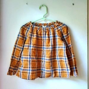 Copper Key 100% Cotton Plaid Peasant Blouse, size 5T